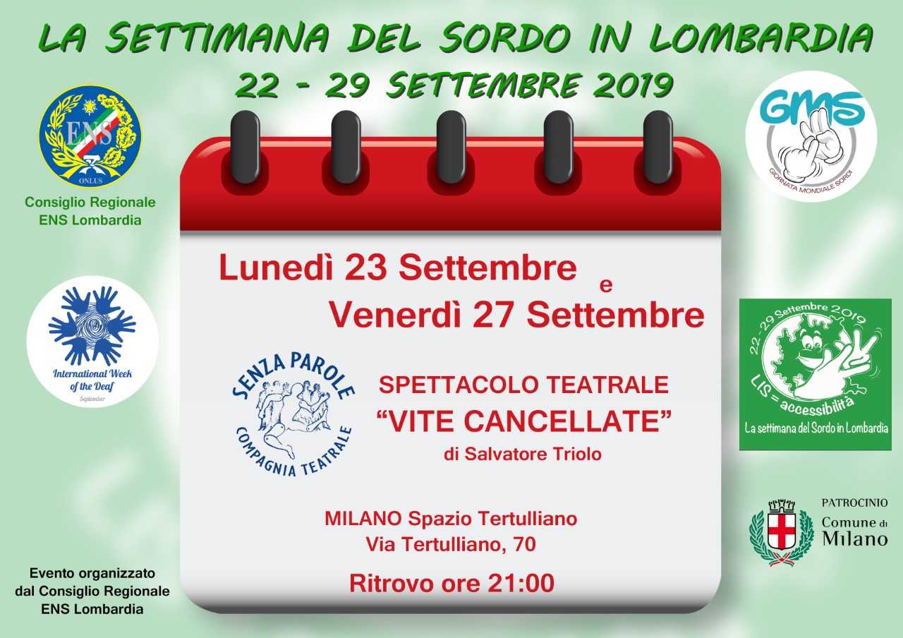 locandina spettacolo teatrale Milano 23 e 27 settembre